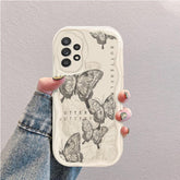 Butterfly Wave Silicone Soft Case Compatible with Samsung Galaxy A52s 5G/A52 4G 5G White Cover